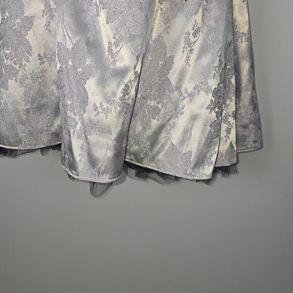 Jessica McClintock Gunne Sax Strapless Lilac Silver Jacquard Prom Party Dress - Picture 9 of 12